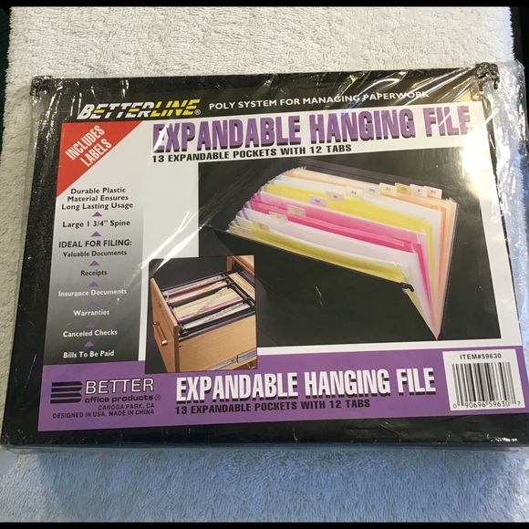 NEW Expandable hanging file 13 pockets 12”x 9 1/2” - Picture 3 of 3